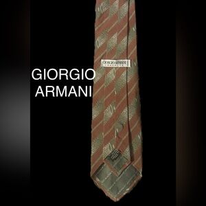 Giorgio Armani Striped Red and Gray Tie